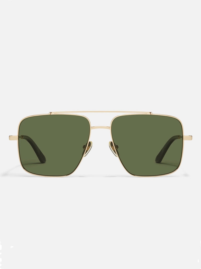 Level Out Sunnies in Gold & Green Polarized