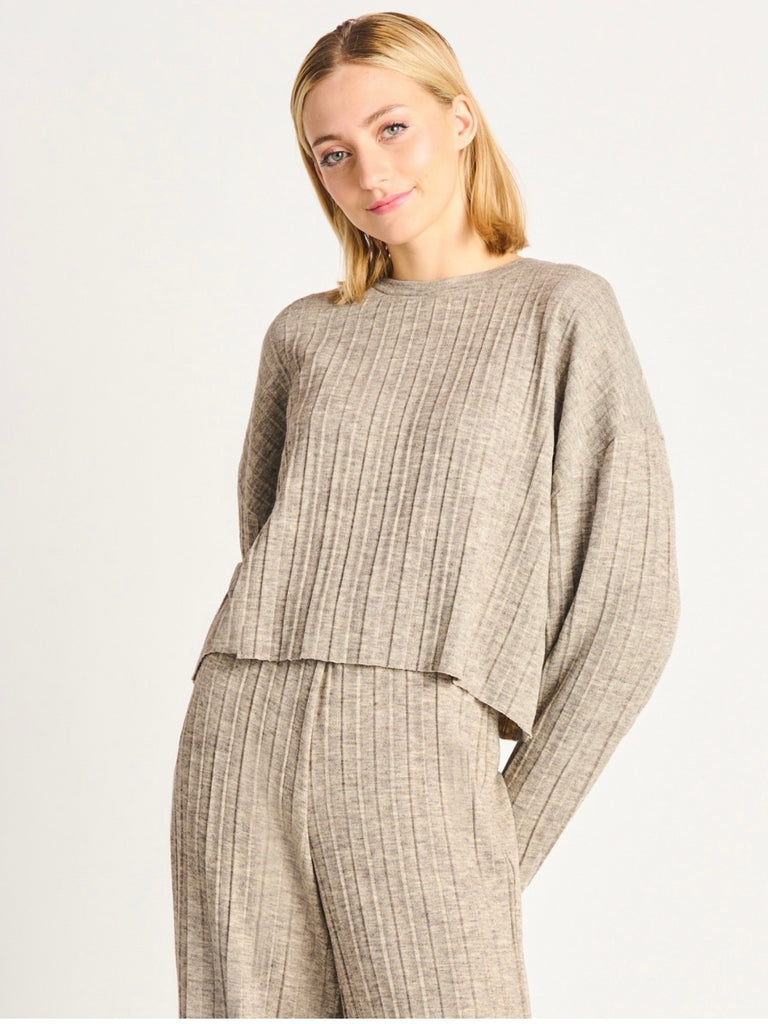 Shiloh Sweater in Taupe/Grey Heather