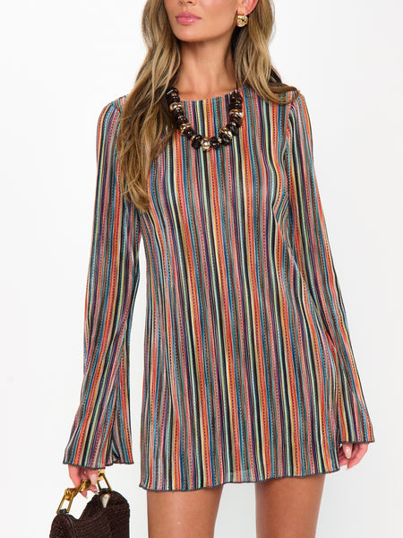 Drifter Mini Dress in Sundown Stripe Knit