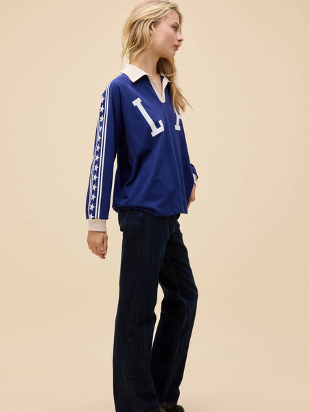 Los Angeles Stars Raglan Ruby Long Sleeve in Estate Blue