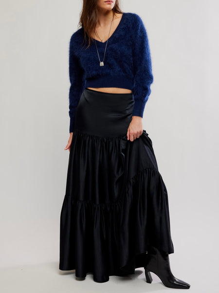 Juliette Satin Maxi in Black