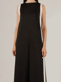Adelaide Contrast Stripe Jumpsuit in Black