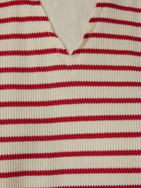 Cruisin' Through Stripe Top in Red & Cream