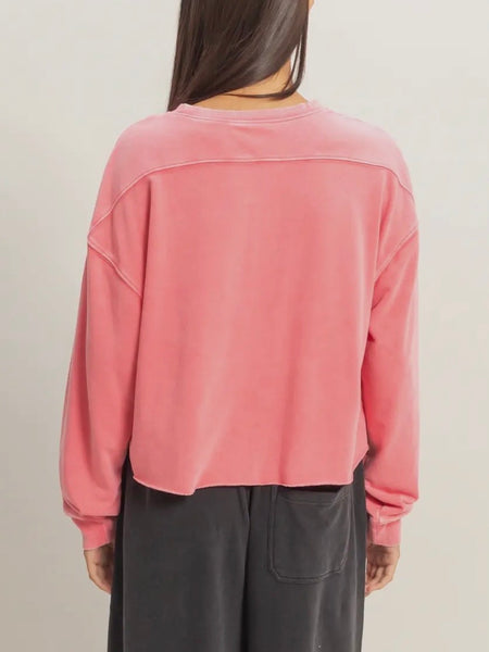 Mottled & Mineral Crop Tee in Taffy Pink