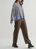 Stunned Stripes Top in Blue Combo
