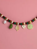 Leaf Charm Beaded Necklace