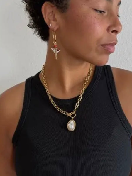 Cora Baroque Pearl Chain Necklace