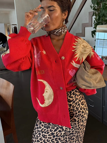 Mystical Cardigan in Red