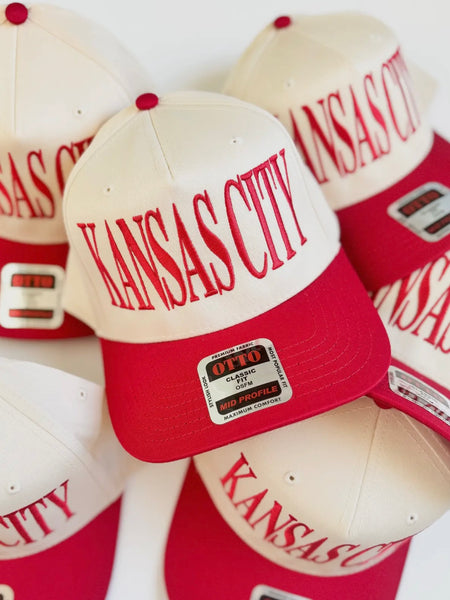 Kansas City Embroidered Hat in Red