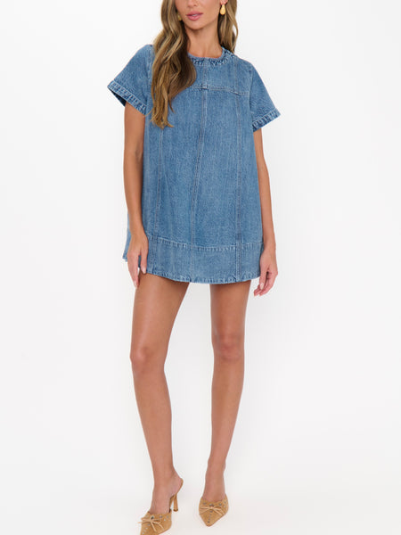 Claremont Dress in Stream Indigo