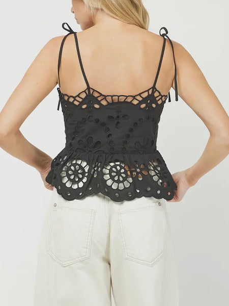Last Resort Eyelet Tank in Black