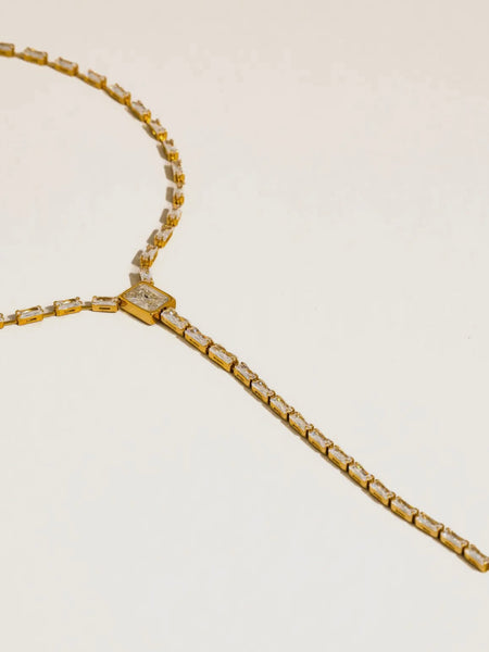 Cieline CZ Lariat Necklace