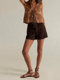 Tippi Vegan Suede Short in Chicory Coffee