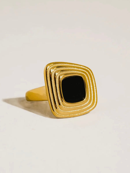 Auricca Abstract Ring in Black