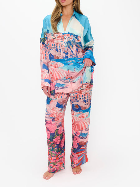 Overslept PJ Set in Oasis Beach Club Silky