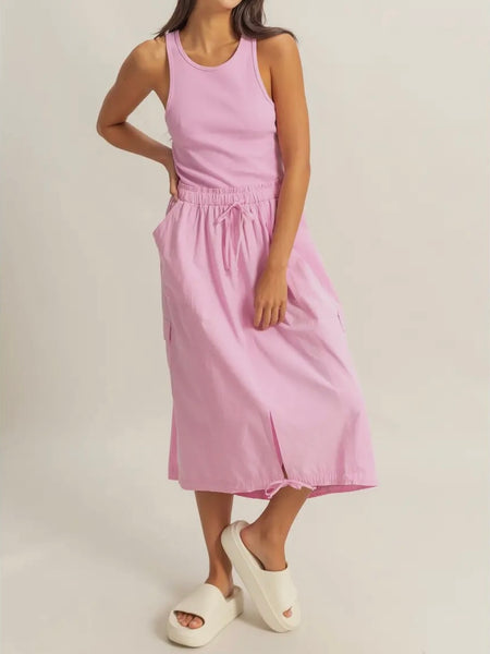Takes Two To Cargo Dress in Pink