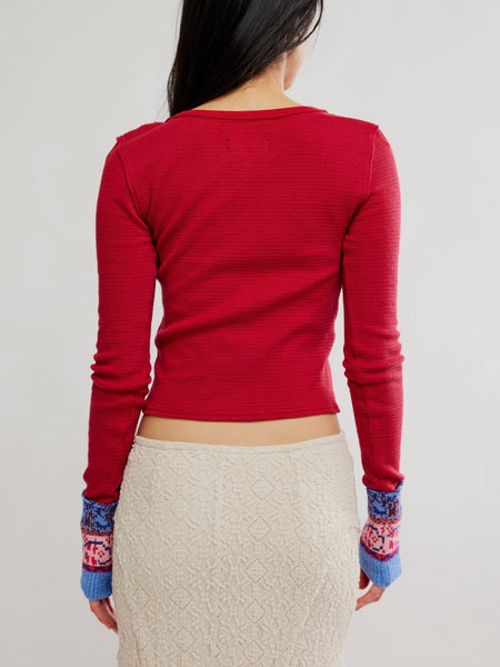 WTF Noa Cardi in Crimson Combo