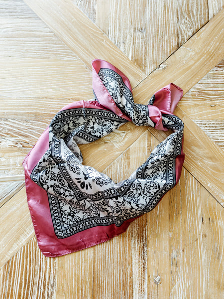 Retro Paisley Scarf in Dusty Pink
