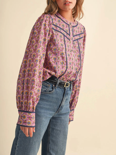 Such A Steph Blouse in Orchid Floral