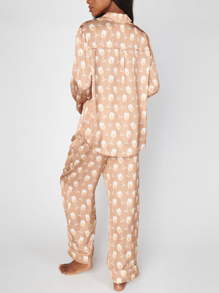 Classic PJ Set in White Wine Silky