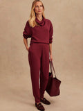 The Slim Cuff Pant 27.5 in New Maroon