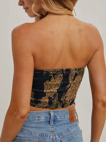 All Of A Sudden Scarf Top in Navy