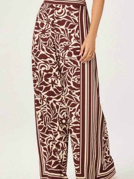 Eva Pants in Brown Tropical