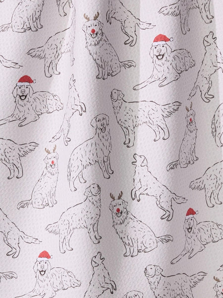 Festive Goldens Tea Towel