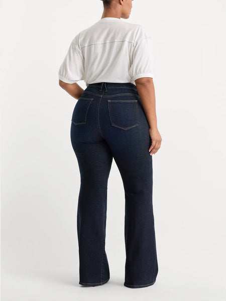 Soft Tech Good Waist Palazzo Ankle Jeans in Indigo1308