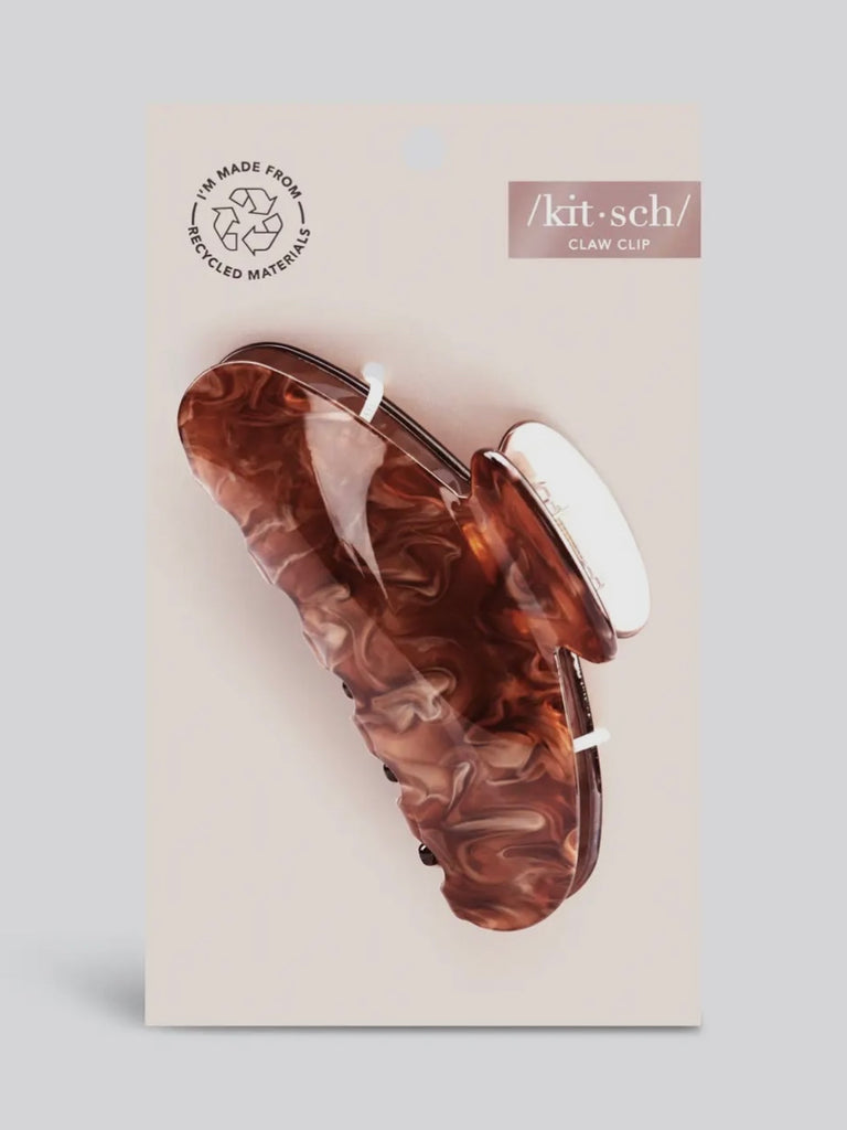 Eco-Friendly Marble Claw Clip in Brunette