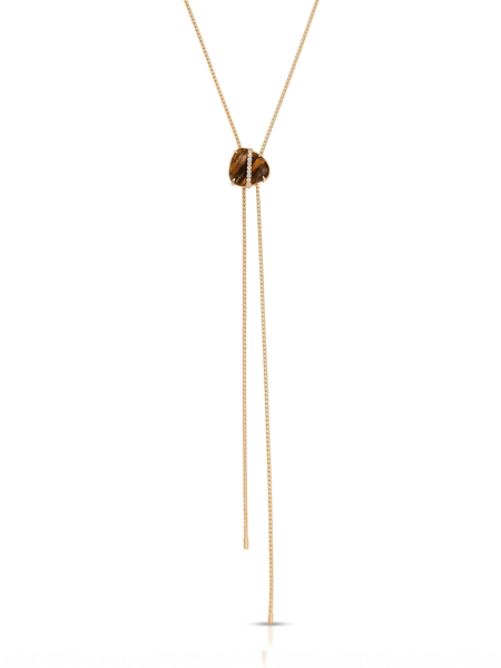 Solstice Bolo Necklace in Tiger's Eye