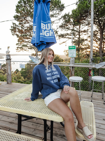 Docking The Boat Sweatshirt in Blue