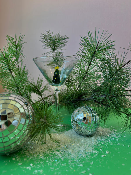 Holiday Icon Martini Glass in Christmas Tree