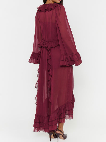 Shiloh Maxi Dress in Burgundy Knit
