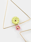 Flower Triangle Hoop Earrings