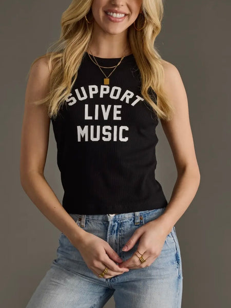 Support Live Music Tank in Black