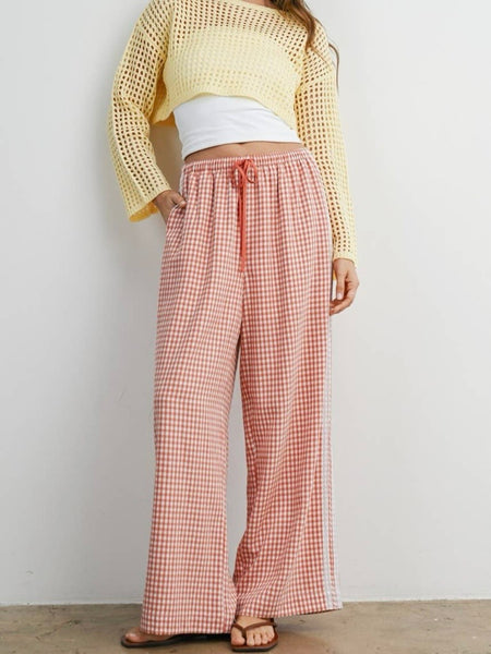 Locally Grown Gingham Pant in Rose