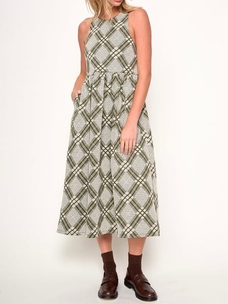 Renzo Dress in Green Plaid