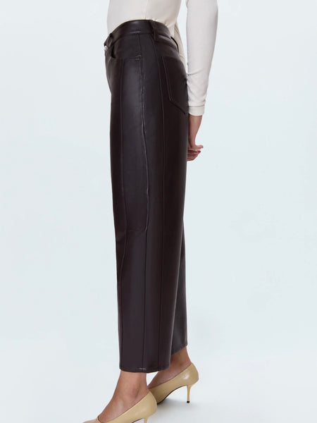 Eli Faux Leather Pant in French Roast