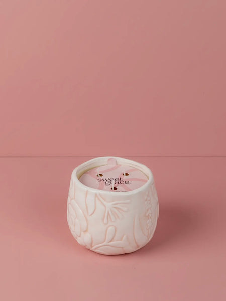 Sweet Grace Floral Embossed Candle