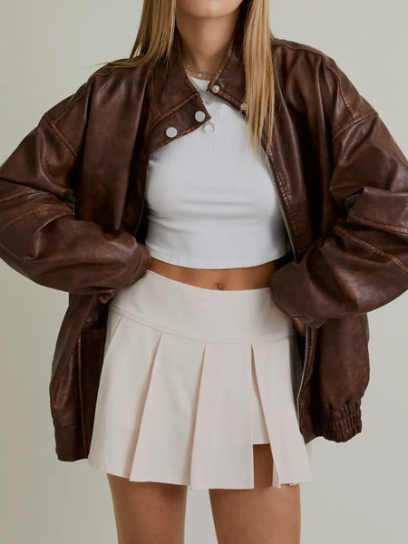 Faux Your Information Jacket in Brown