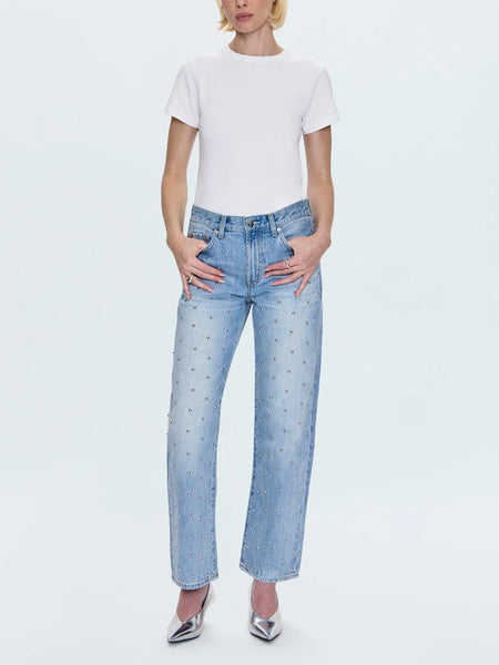 Lexi Mid Rise Bowed Jean in Aries