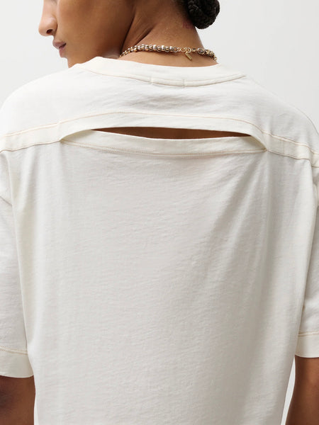 Mae Cropped Tee in Soft White