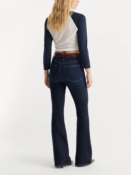 Soft Tech Good Waist Palazzo Ankle Jeans in Indigo1308