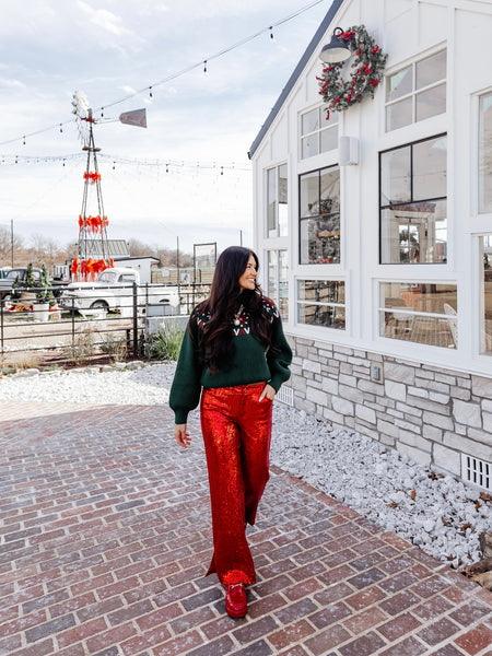 Christmas in Aspen Sweater in Green