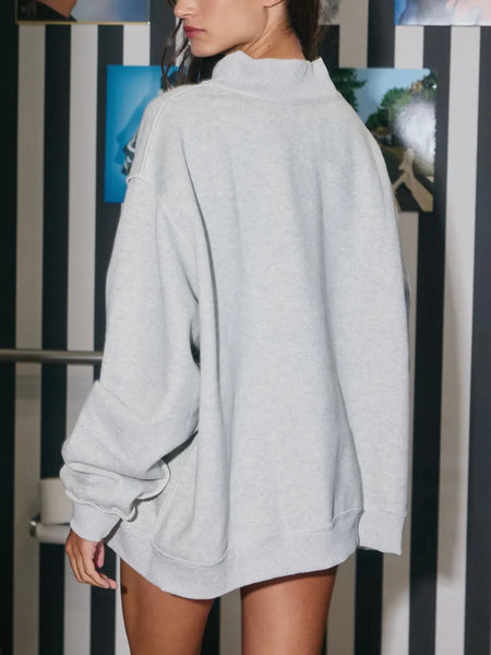 KC Flip It & Reverse It Sweatshirt in Heather Grey