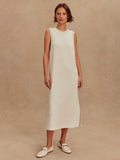 Beatrice Midi Dress in Ivory Marl