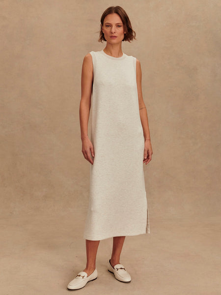 Beatrice Midi Dress in Ivory Marl