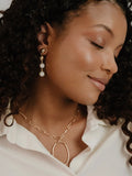 Large Oval Pendant Chain Link Necklace