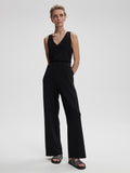 Alina Wide Leg Jumpsuit in Black